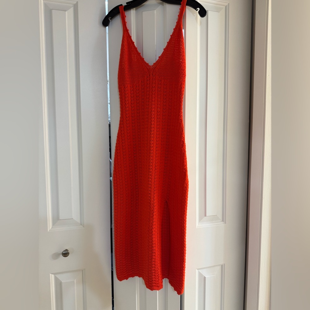 Elegant Red Knit Dress by Aritzia